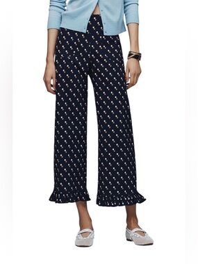 Maeve The Colette Ruffle-Hem Crop Wide-Leg Pants Polla Dot